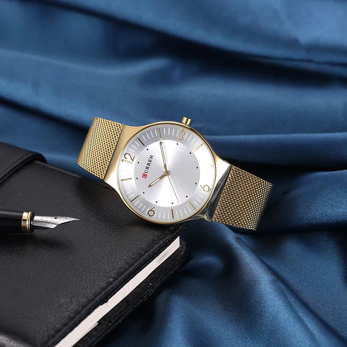 CURREN Original Brand Mesh Band Wrist Watch For Couples With Brand (Box & Bag)