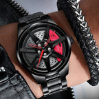 Men's Creative 3D Car Wheel Rotating Wrist Watch
