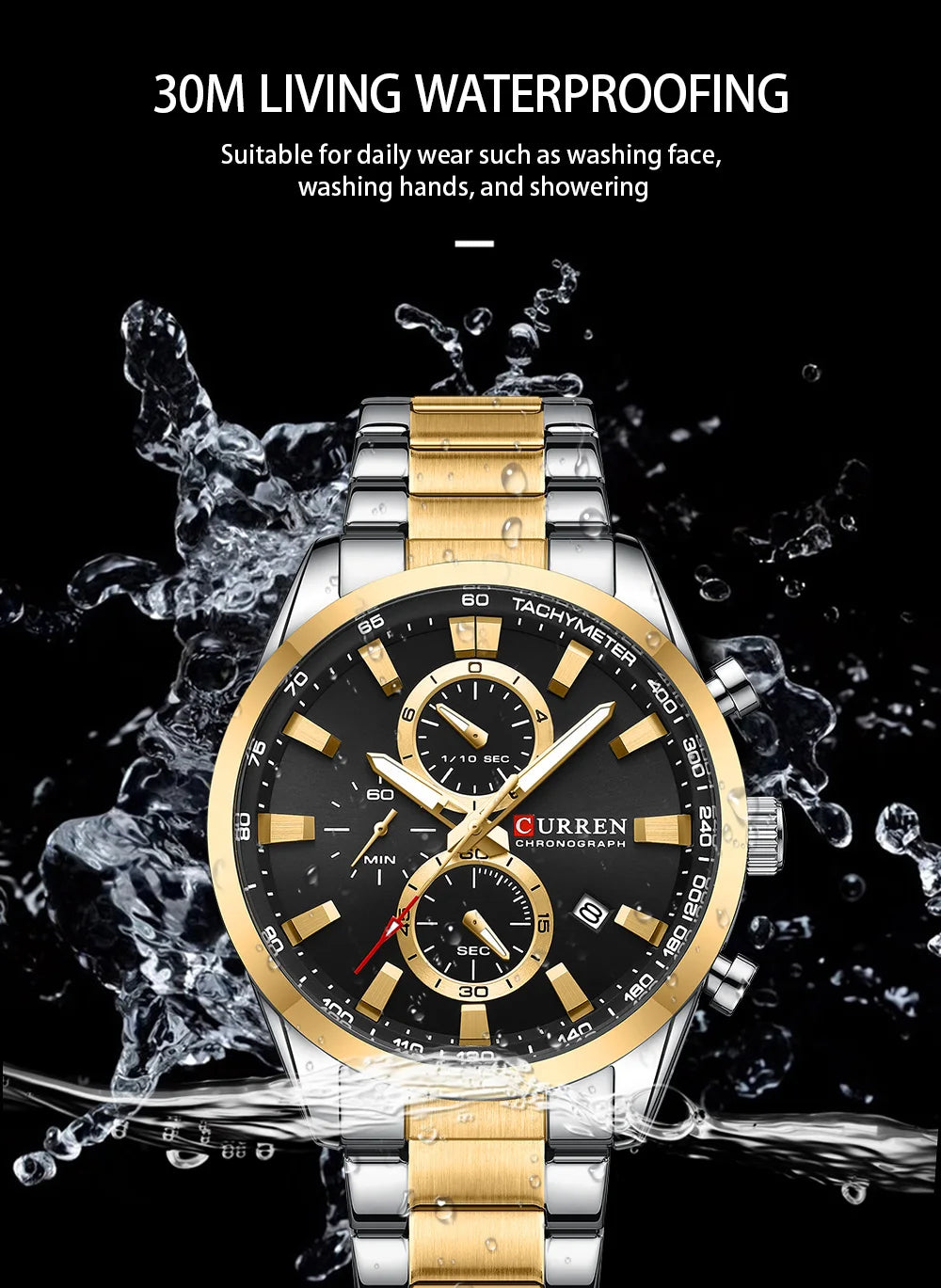 CURREN Stainless Steel Watch For Men With Box