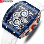 CURREN White a stylish and modern wristwatch design to elevate your everyday look with sporty chronograph function, while the comfortable strap makes it perfect for daily wear or active lifestyles.