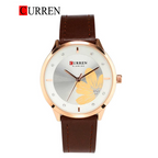 CURREN Original Brand Slim Leather Strap Wrist Watches For Women With Brand (Box & Bag)-9048