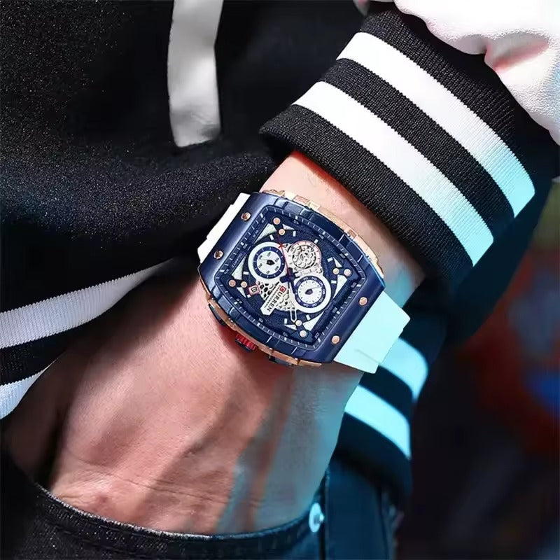 CURREN White a stylish and modern wristwatch design to elevate your everyday look with sporty chronograph function, while the comfortable strap makes it perfect for daily wear or active lifestyles.