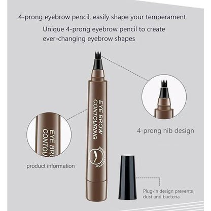 Waterproof 4-Prong Eyebrow Contour Pen – Microblading Precision